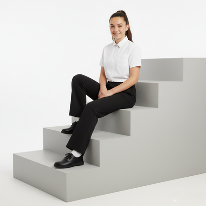 School Stitch® Girls Flared Leggings, Stretchy Elasticated Waist with 2 Side Pocket Black Leggings, Kids Flares Fashion Party Trousers for Teen Girl Dance Yoga Pants, Age 5-18 Years