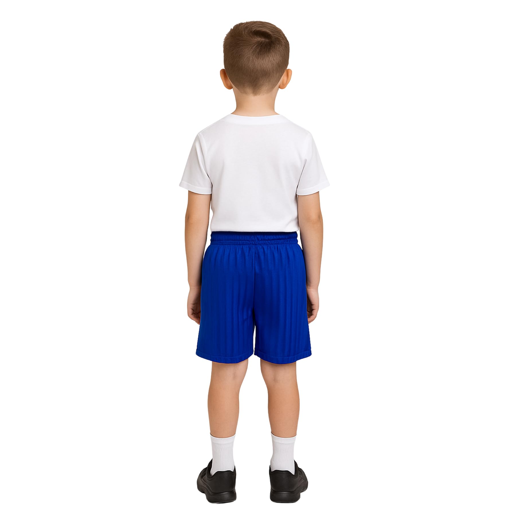 Kids Unisex Shadow Stripe PE Shorts, Girls Boys Drawstring Waist Football Shorts, School Sports Gym Running Boys and Girls’ Activewear Stretchy Short Pants, Ages 2-13
