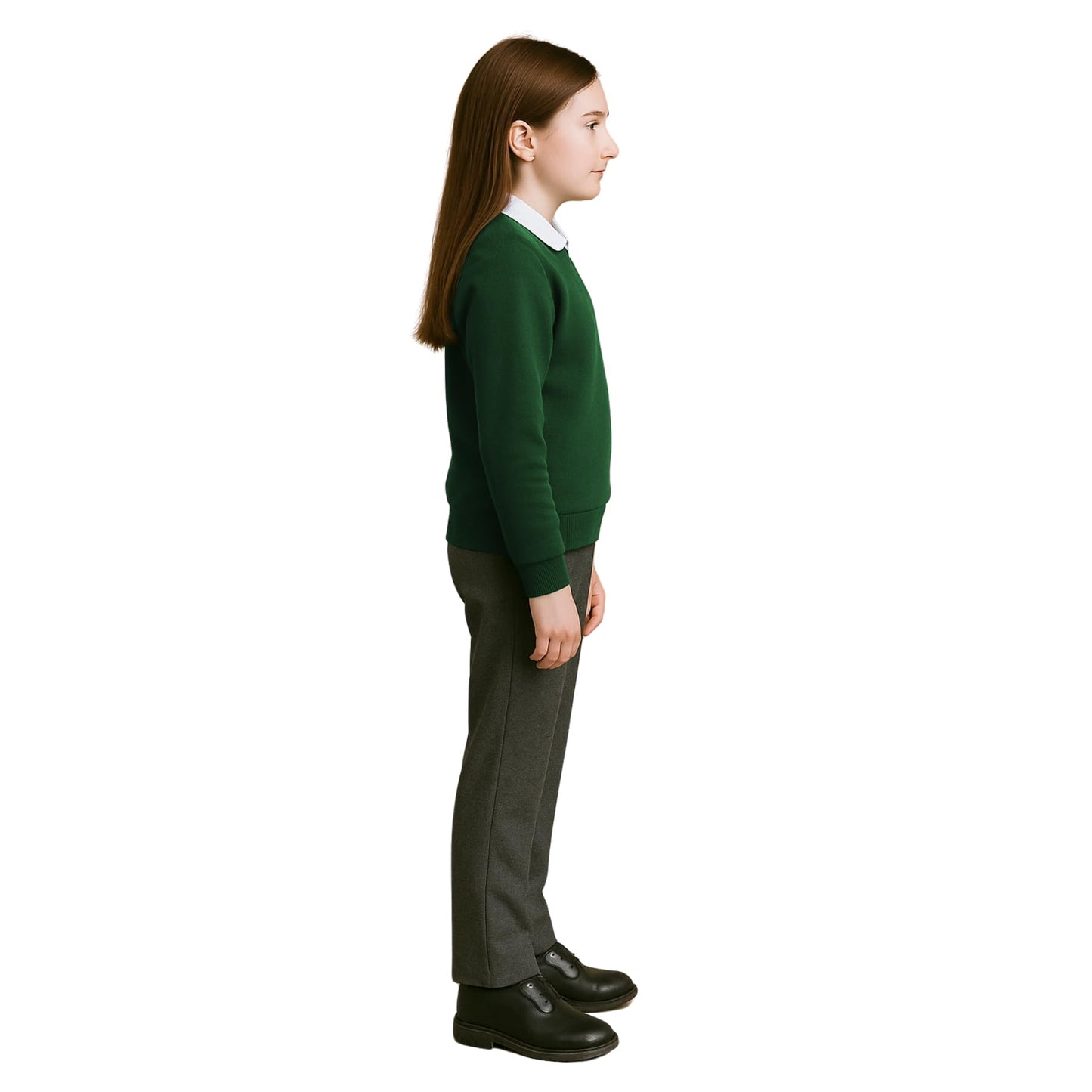 School Jumpers for Boys and Girls, Long Sleeve Fleece Jumper, Kids Unisex Crew Neck Plain Sweatshirt, School Uniform Girls and Boys, Ages 2-13