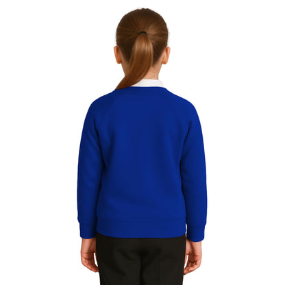 Girls Boys School Uniform Long Sleeve Cardigan, Kids Unisex Button up V Neck Jumper, Plain Sweater with Front Pockets, School Cardigans for Girls and Boys Age 2-13 Years