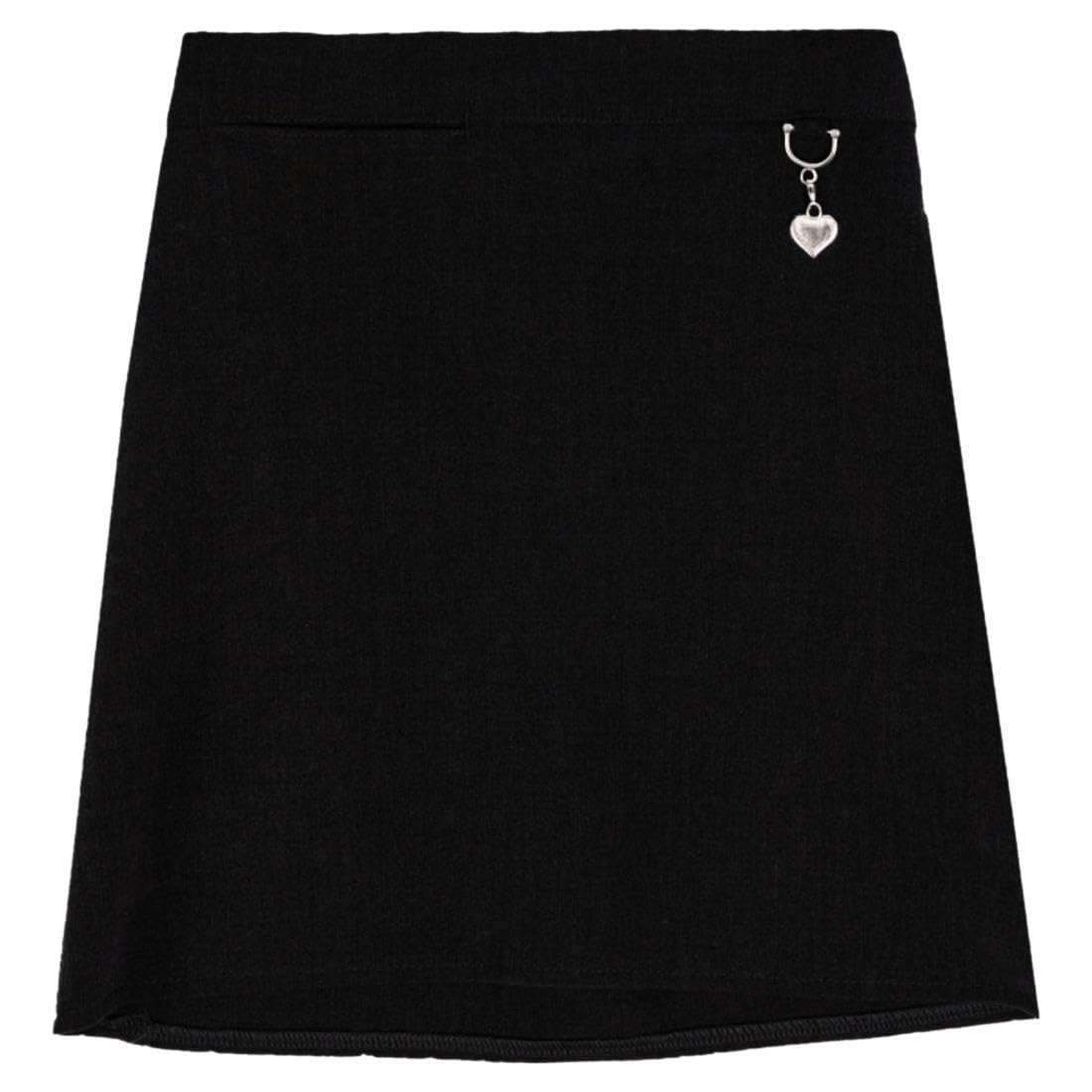 SchoolStitch® Girls Uniform School Skirts, Lycra Elasticated Back School Skirt, Plain Girls Uniform Summer Skirts with Heart Attachment Front Pocket, Sizes 2-16 Years
