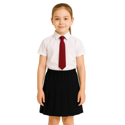 SchoolStitch® Girls Box Pleated School Skirt, Plain All-Round Elasticated Waist Pleated Skirt, Knee Length Tartan Skirts, School Uniform Girls Summer Skirts, Ages 2-18