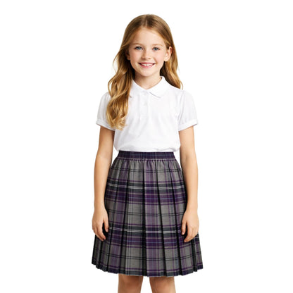 SchoolStitch® Girls Box Pleated School Skirt, Plain All-Round Elasticated Waist Pleated Skirt, Knee Length Tartan Skirts, School Uniform Girls Summer Skirts, Ages 2-30