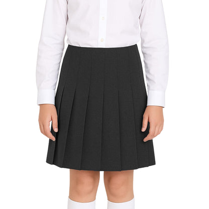 Top Stitched Pleated Skirt Without Waistband