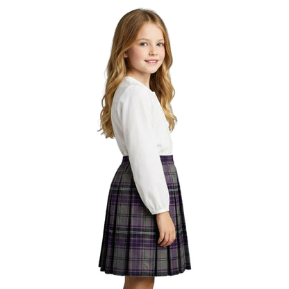 SchoolStitch® Girls Box Pleated School Skirt, Plain All-Round Elasticated Waist Pleated Skirt, Knee Length Tartan Skirts, School Uniform Girls Summer Skirts, Ages 2-31