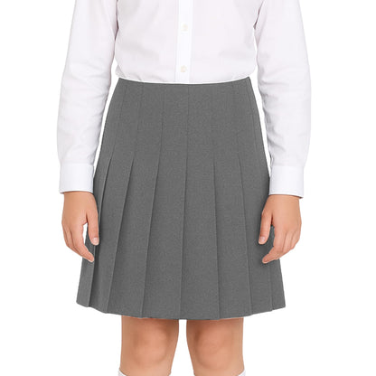 Top Stitched Pleated Skirt Without Waistband