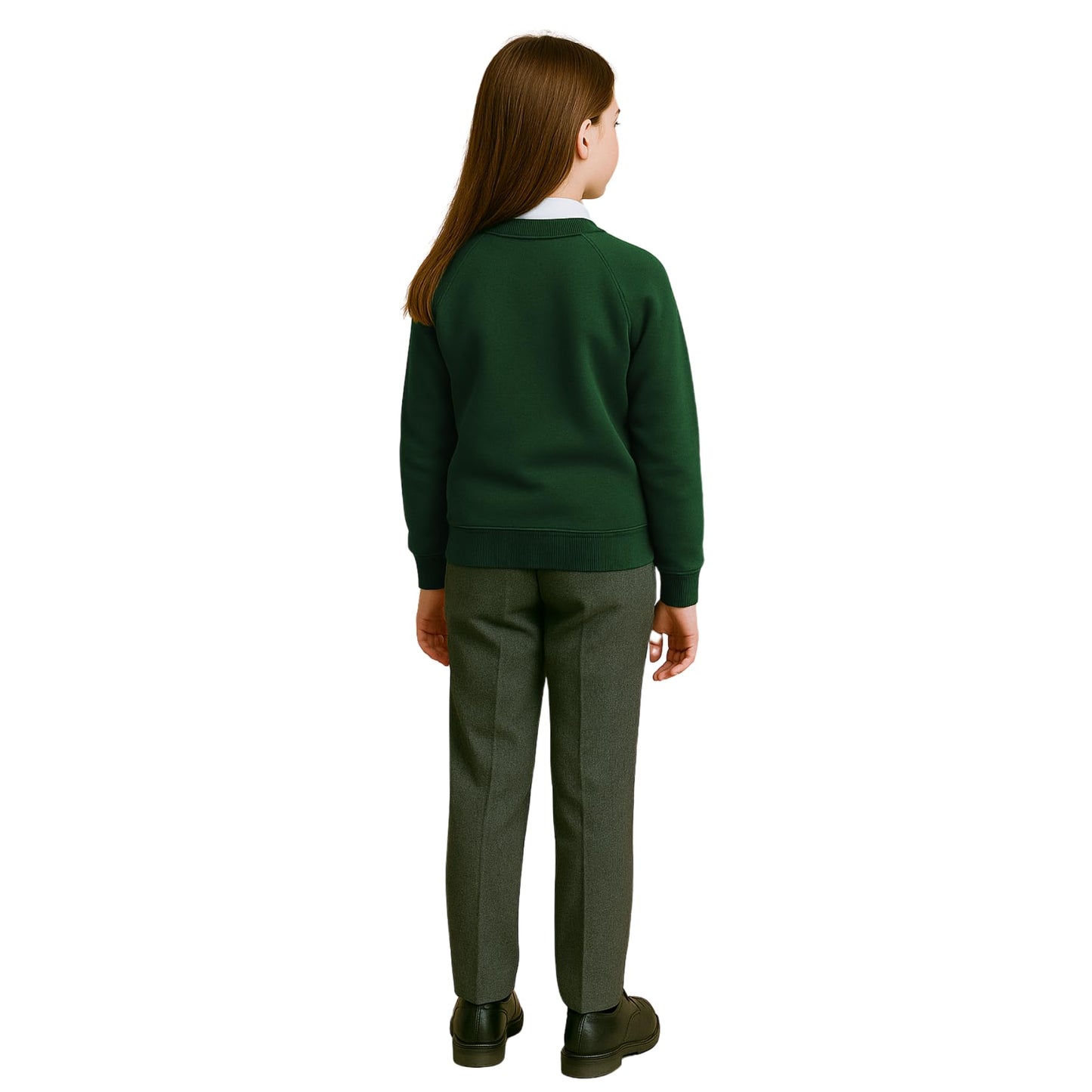 School Jumpers for Boys and Girls, Long Sleeve Fleece Jumper, Kids Unisex Crew Neck Plain Sweatshirt, School Uniform Girls and Boys, Ages 2-13