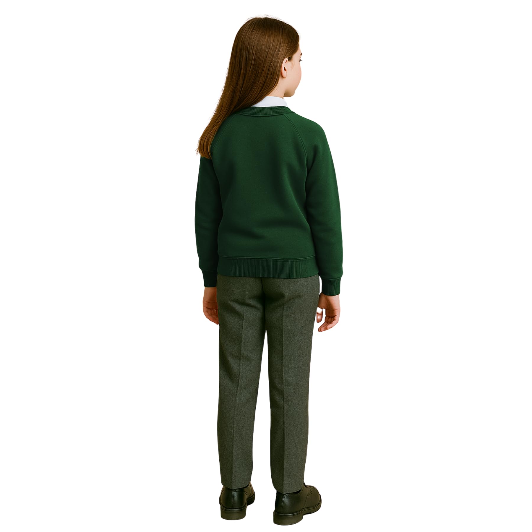 School Jumpers for Boys and Girls, Long Sleeve Fleece Jumper, Kids Unisex Crew Neck Plain Sweatshirt, School Uniform Girls and Boys, Ages 2-13