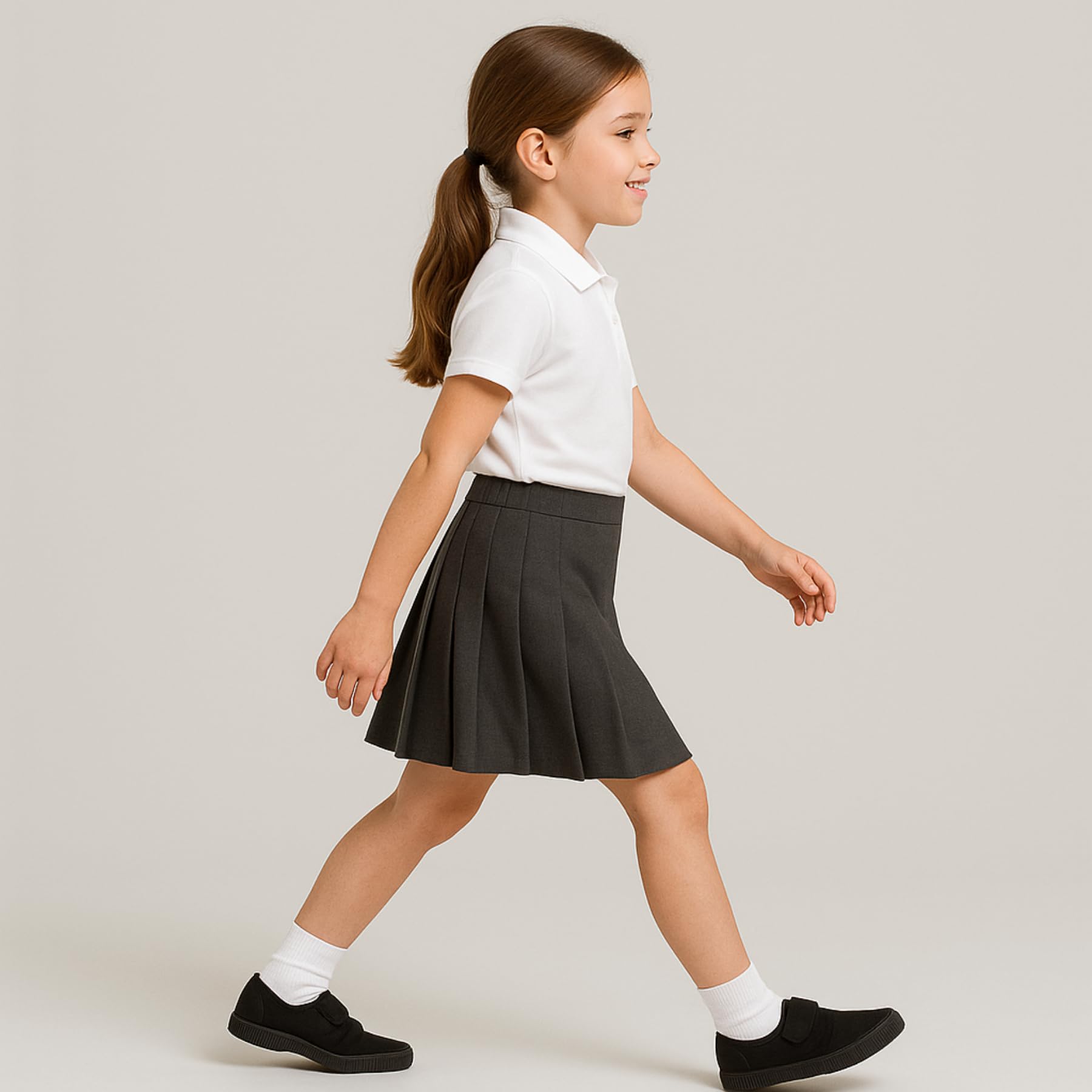 Boys Girls School Shoes, Unisex Kids Plimsole Pumps with Touch Fastening, Plain Black PE Sports Girls and Boys Gym Trainers, Kids Flat Canvas Shoes