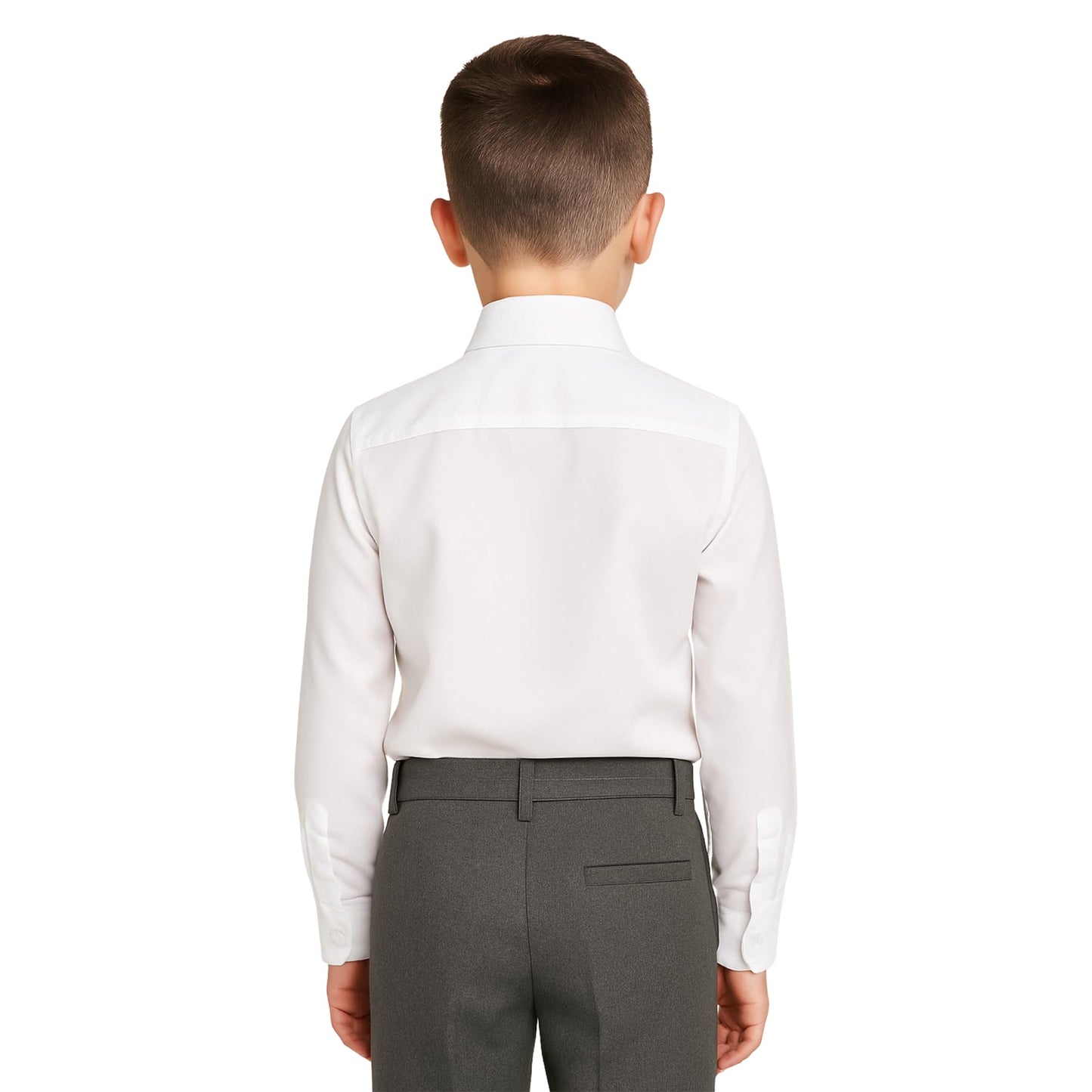 SchoolStitch® Boys School Uniform Plain Long Sleeve Shirt, Twin Pack Boy’s Button-Down Shirts with Chest Pocket, Kids Regular Fit Non Iron School Shirts, Ages 3-15+ Years