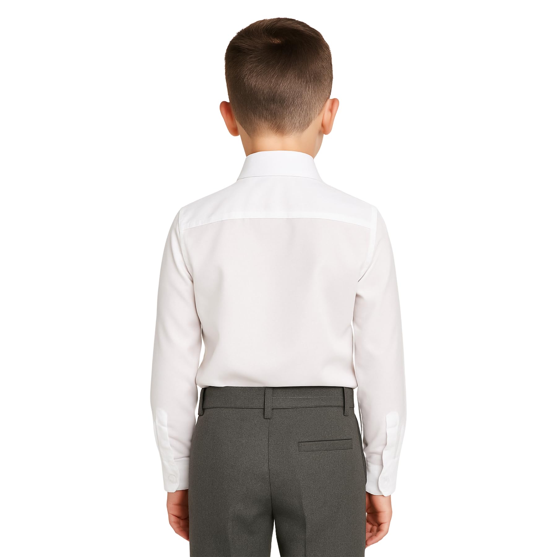 SchoolStitch® Boys School Uniform Plain Long Sleeve Shirt, Twin Pack Boy’s Button-Down Shirts with Chest Pocket, Kids Regular Fit Non Iron School Shirts, Ages 3-15+ Years