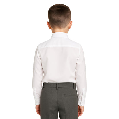 SchoolStitch® Boys School Uniform Plain Long Sleeve Shirt, Twin Pack Boy’s Button-Down Shirts with Chest Pocket, Kids Regular Fit Non Iron School Shirts, Ages 3-15+ Years