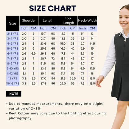 SchoolStitch® Girls School Uniform Plain Pinafore Dress, Round Neck Sleeveless Zip Closure Pleated Dress with Heart Pockets, Elegant School Uniform Girls Pinafore Dresses, Ages 2-14