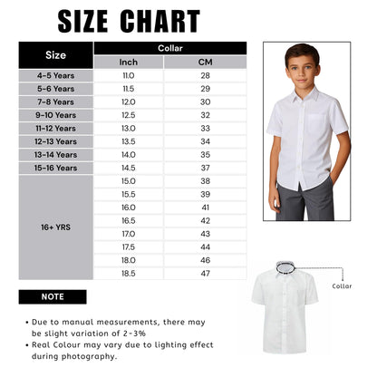 SchoolStitch® Boys School Uniform Twin Pack Short Sleeve Shirts, Kids Plain Button-Down Regular Fit Shirt with Chest Pocket, Non Iron Boys School Shirts