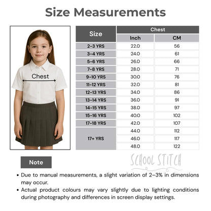 SchoolStitch® Girls Long Sleeve School Shirts, Pack of 2 Plain Collared Button Down Girls Blouse with Cuffed Sleeves, School Uniform White Shirt Kids Ages 3-15+