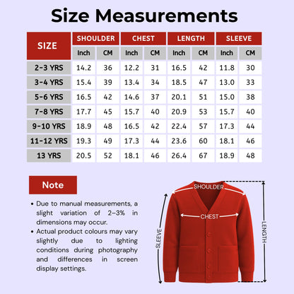 Girls Boys School Uniform Long Sleeve Cardigan, Kids Unisex Button up V Neck Jumper, Plain Sweater with Front Pockets, School Cardigans for Girls and Boys Age 2-13 Years