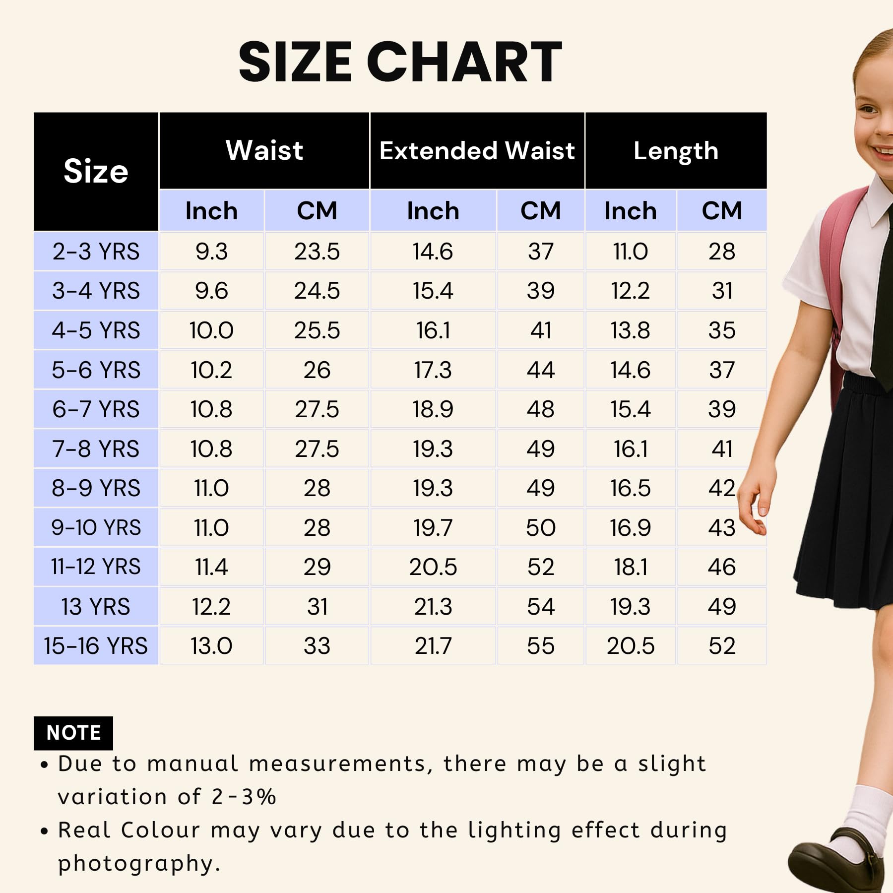 SchoolStitch® Girls Box Pleated School Skirt, Plain All-Round Elasticated Waist Pleated Skirt, Knee Length Tartan Skirts, School Uniform Girls Summer Skirts, Ages 2-18