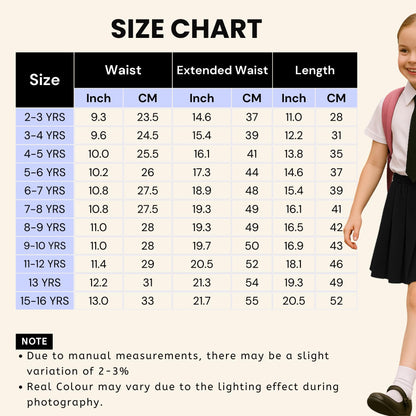 SchoolStitch® Girls Box Pleated School Skirt, Plain All-Round Elasticated Waist Pleated Skirt, Knee Length Tartan Skirts, School Uniform Girls Summer Skirts, Ages 2-18