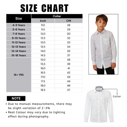 SchoolStitch® Boys School Uniform Plain Long Sleeve Shirt, Twin Pack Boy’s Button-Down Shirts with Chest Pocket, Kids Regular Fit Non Iron School Shirts, Ages 3-15+ Years