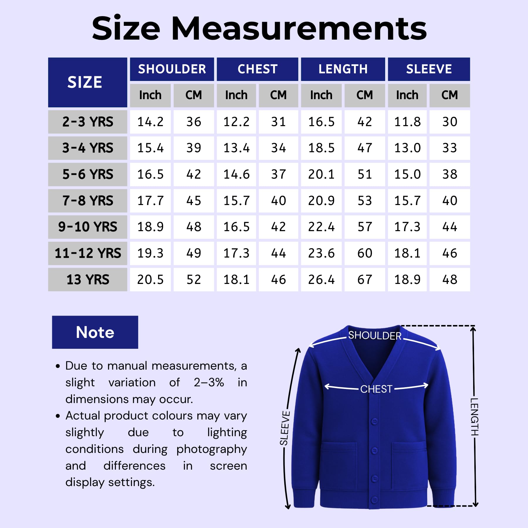 Girls Boys School Uniform Long Sleeve Cardigan, Kids Unisex Button up V Neck Jumper, Plain Sweater with Front Pockets, School Cardigans for Girls and Boys Age 2-13 Years