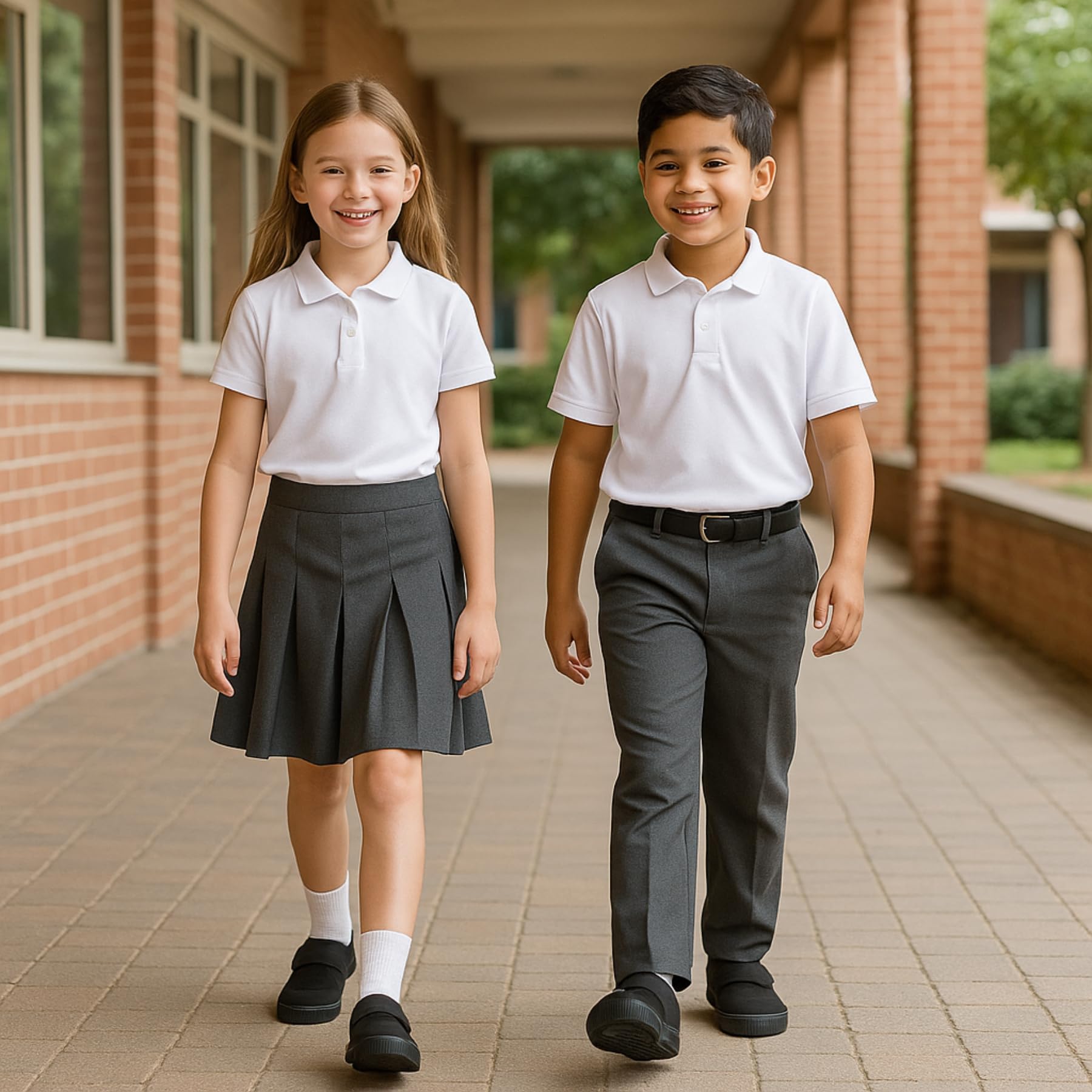 Boys Girls School Shoes, Unisex Kids Plimsole Pumps with Touch Fastening, Plain Black PE Sports Girls and Boys Gym Trainers, Kids Flat Canvas Shoes