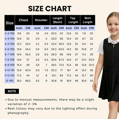 Girls School Uniform Pinafore Dress, Round Neck Sleeveless Pleated Dress, Heart Zip School Pinafore for Girls with Two Button Front, Ages 2-16