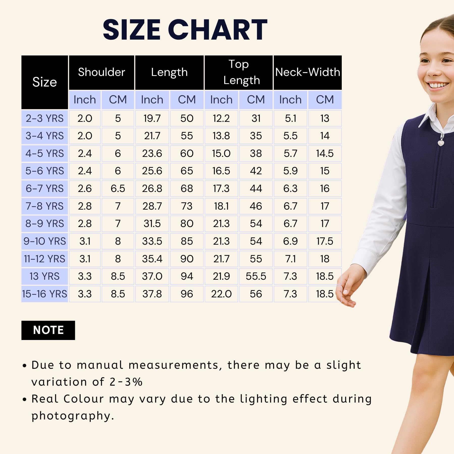 SchoolStitch® Girls School Uniform Plain Pinafore Dress, Round Neck Sleeveless Zip Closure Pleated Dress with Heart Pockets, Elegant School Uniform Girls Pinafore Dresses, Ages 2-14