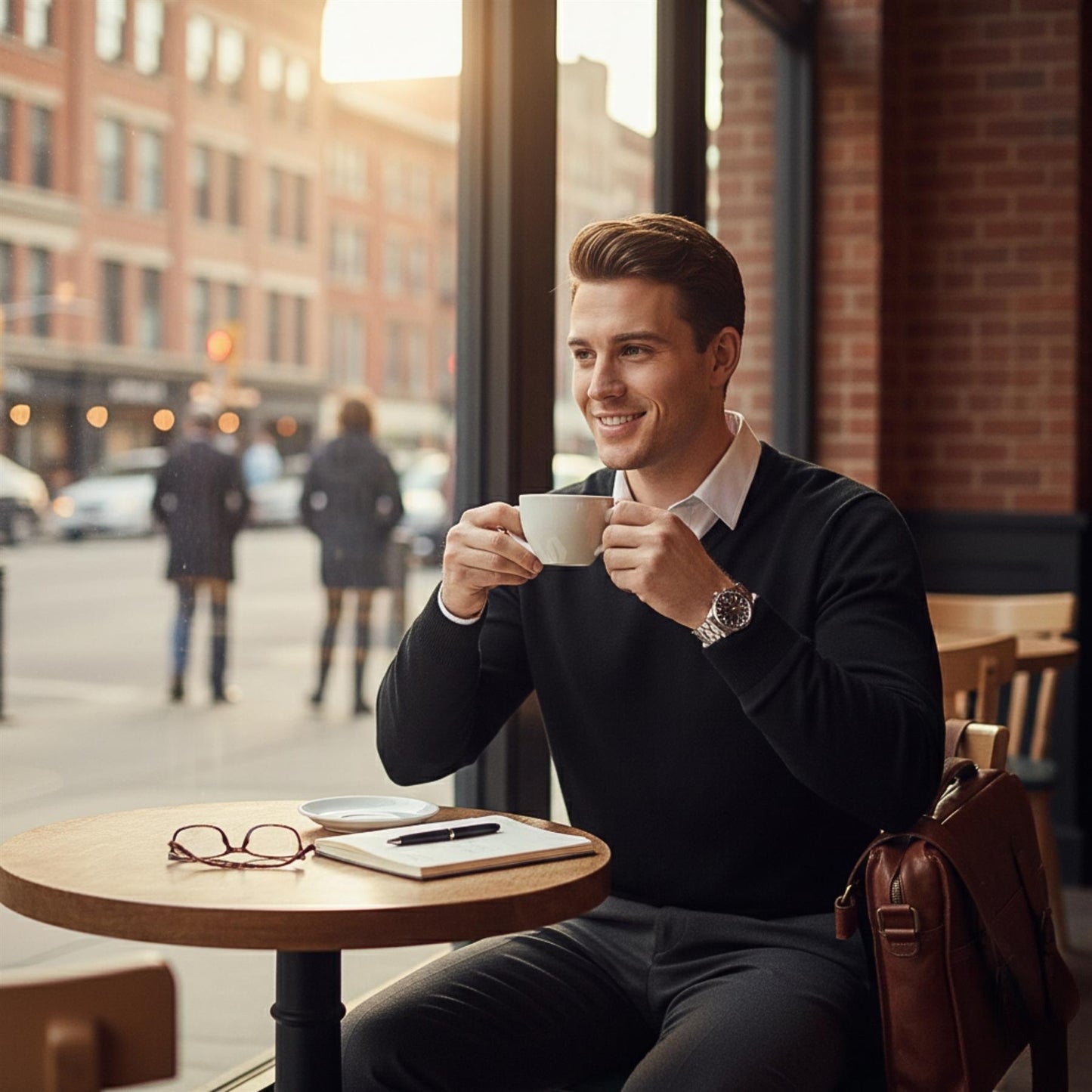 School Stitch® Premium V Neck Jumpers for Men UK, Long Sleeve Cotton Blend Mens Sweatshirts, Comfortable Fit Adults Sweaters, Classic Grey, Navy & Black Casual College & Office Wear Mens Jumper, S-XXL