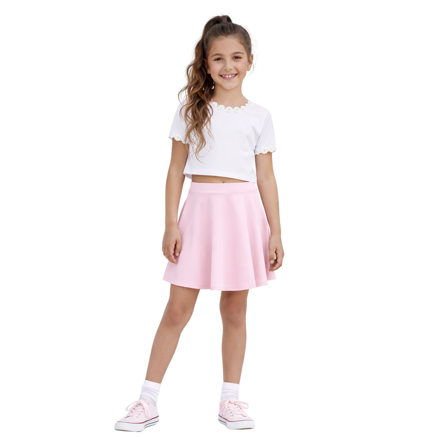 Girls High waist Skater Skirt