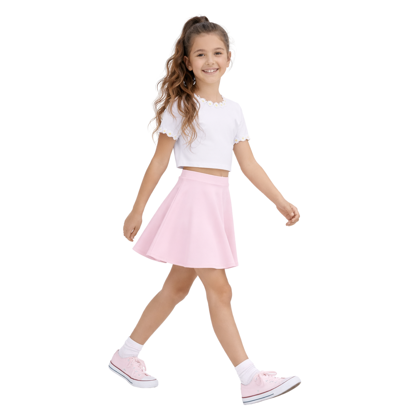 Girls High waist Skater Skirt