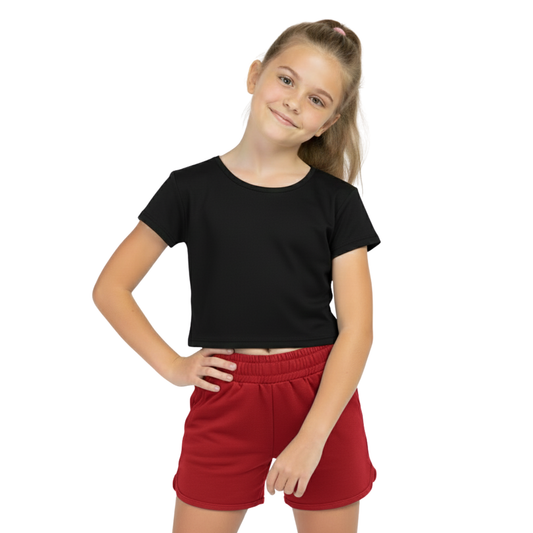 Girls Cape Sleeve Crop Top