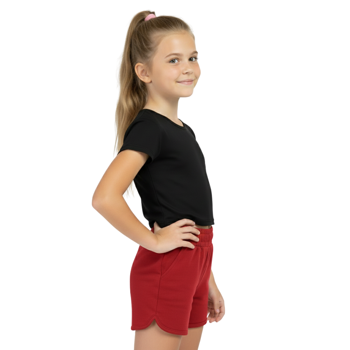 Girls Cape Sleeve Crop Top