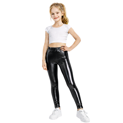 Kids Elasticated Metallic Leggings