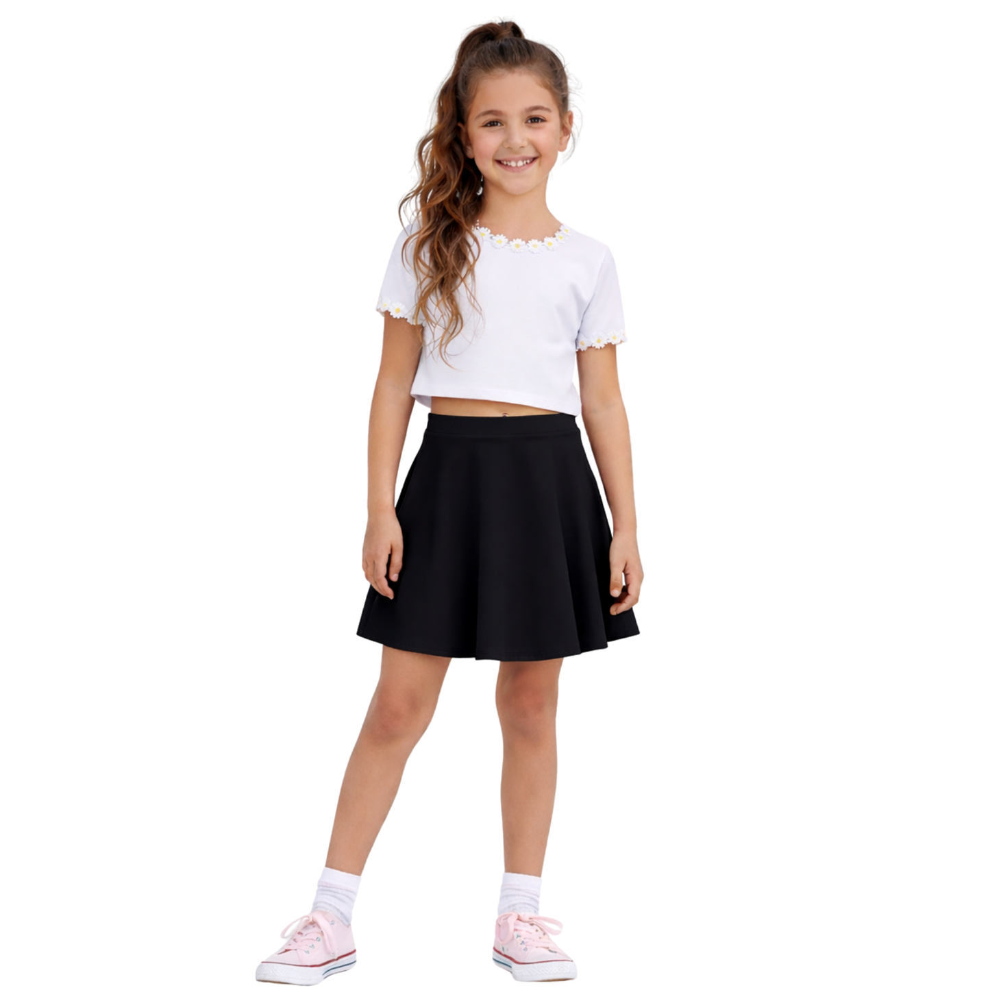 Girls High waist Skater Skirt