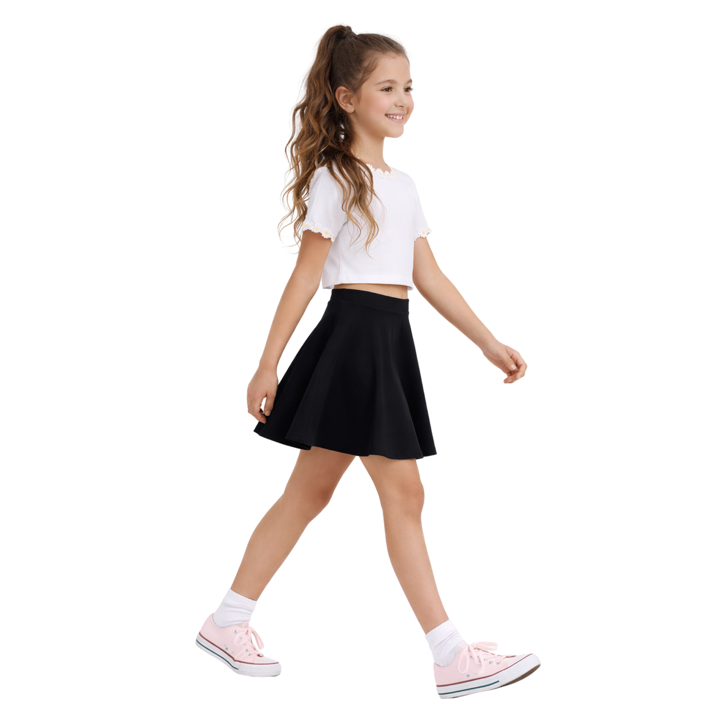 Girls High waist Skater Skirt