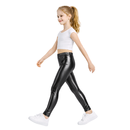 Kids Elasticated Metallic Leggings