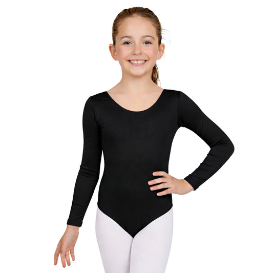 Girls Long Sleeve Bodysuit Plain