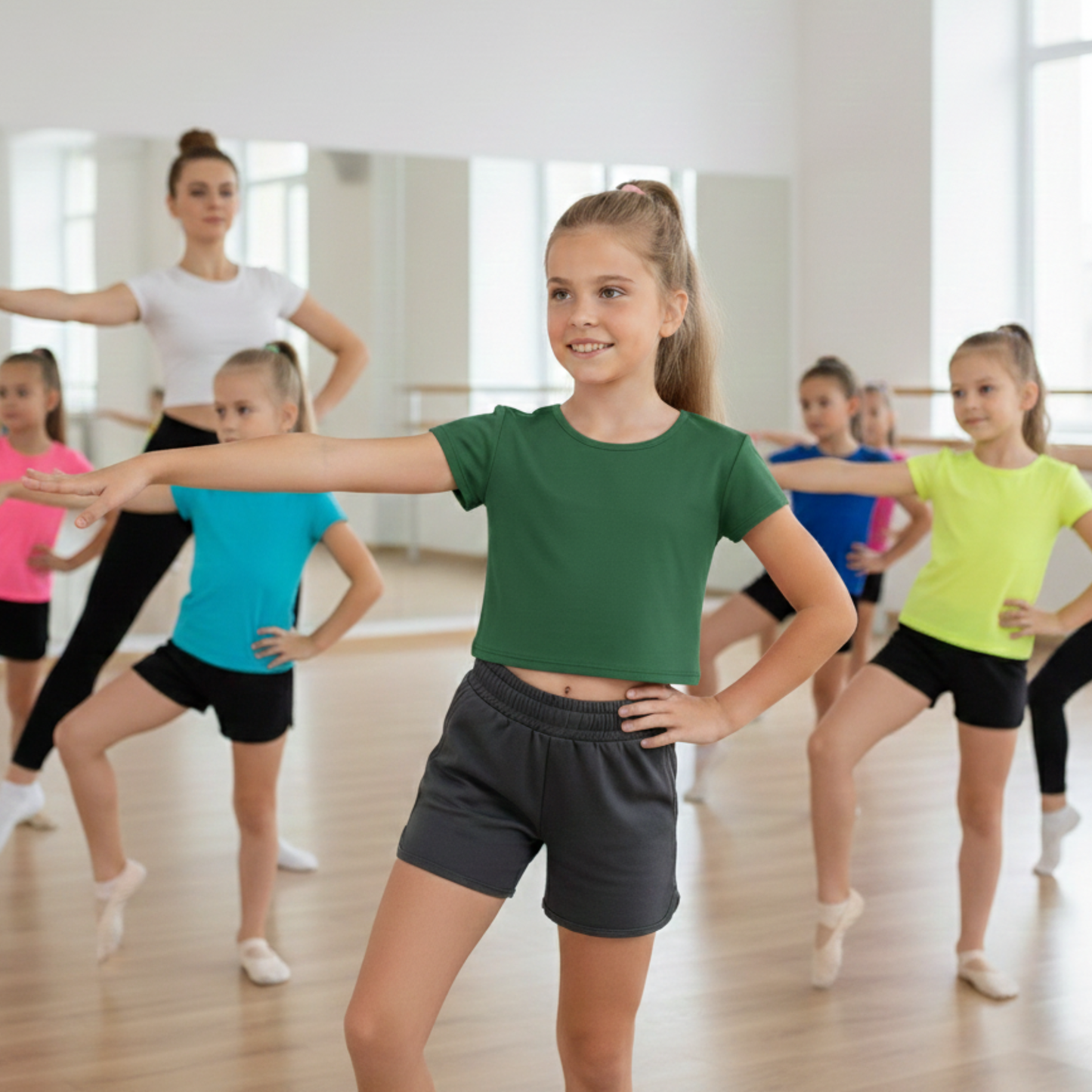 Girls Cape Sleeve Crop Top