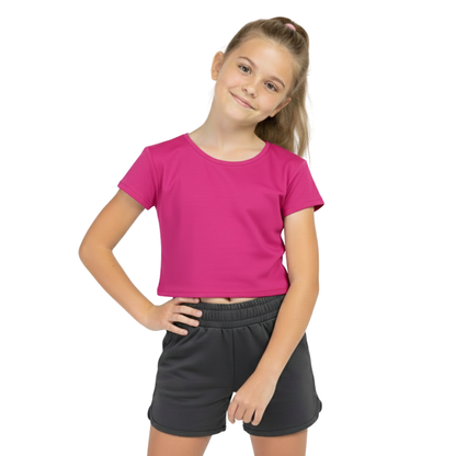 Girls Cape Sleeve Crop Top