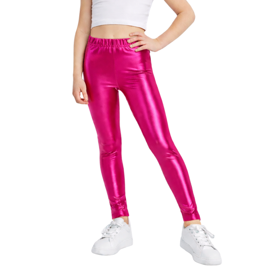 Kids Elasticated Metallic Leggings