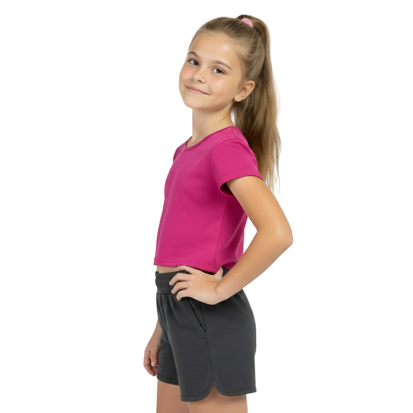 Girls Cape Sleeve Crop Top