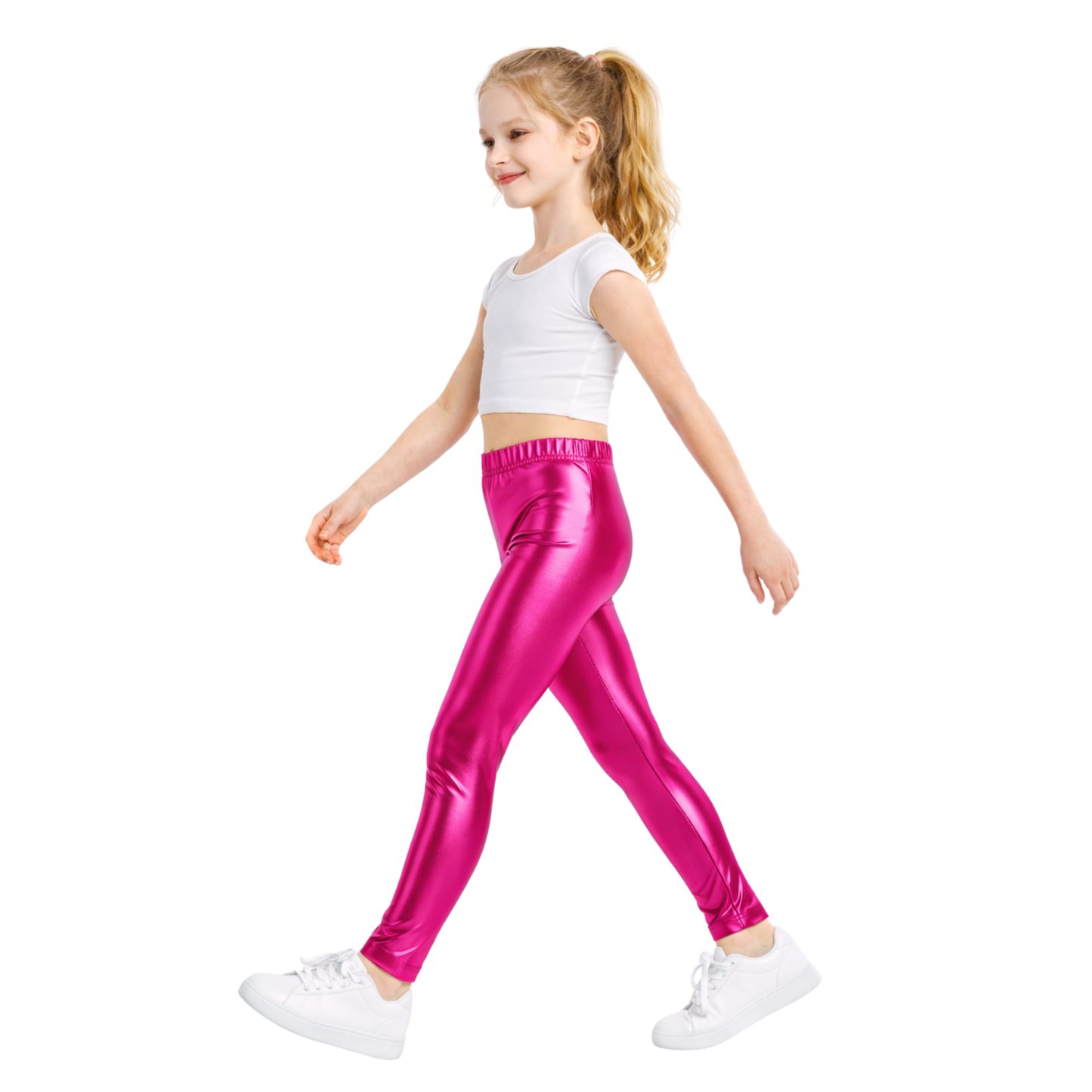 Kids Elasticated Metallic Leggings