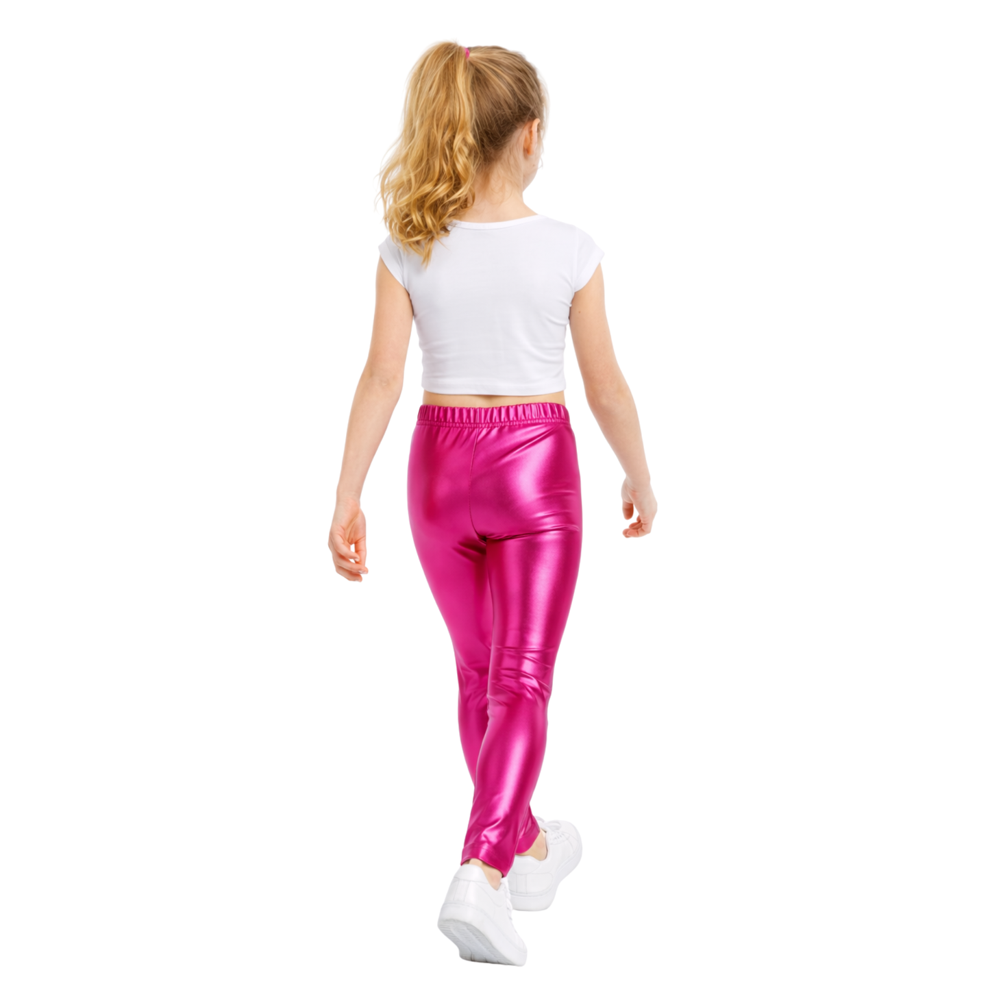 Kids Elasticated Metallic Leggings