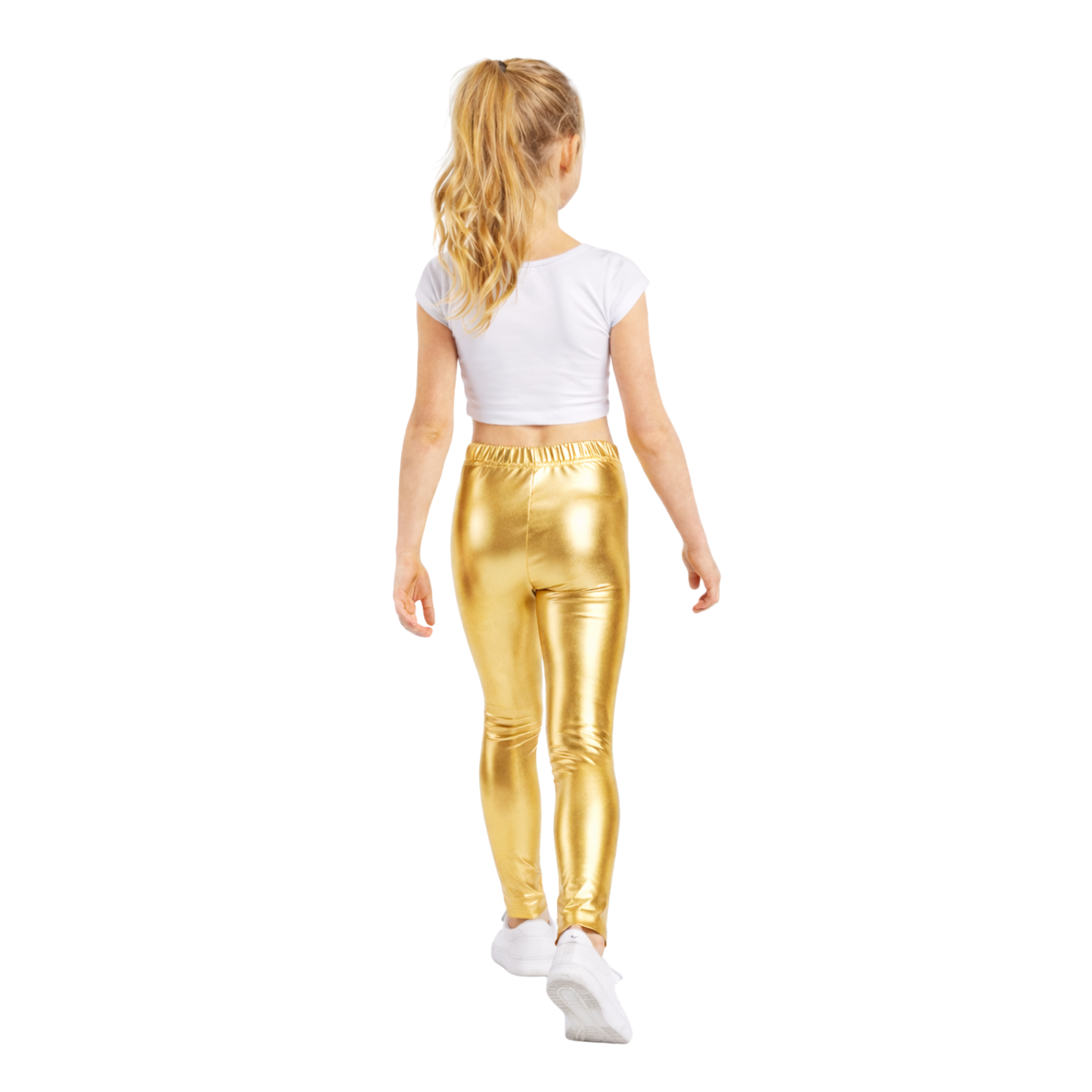 Kids Elasticated Metallic Leggings