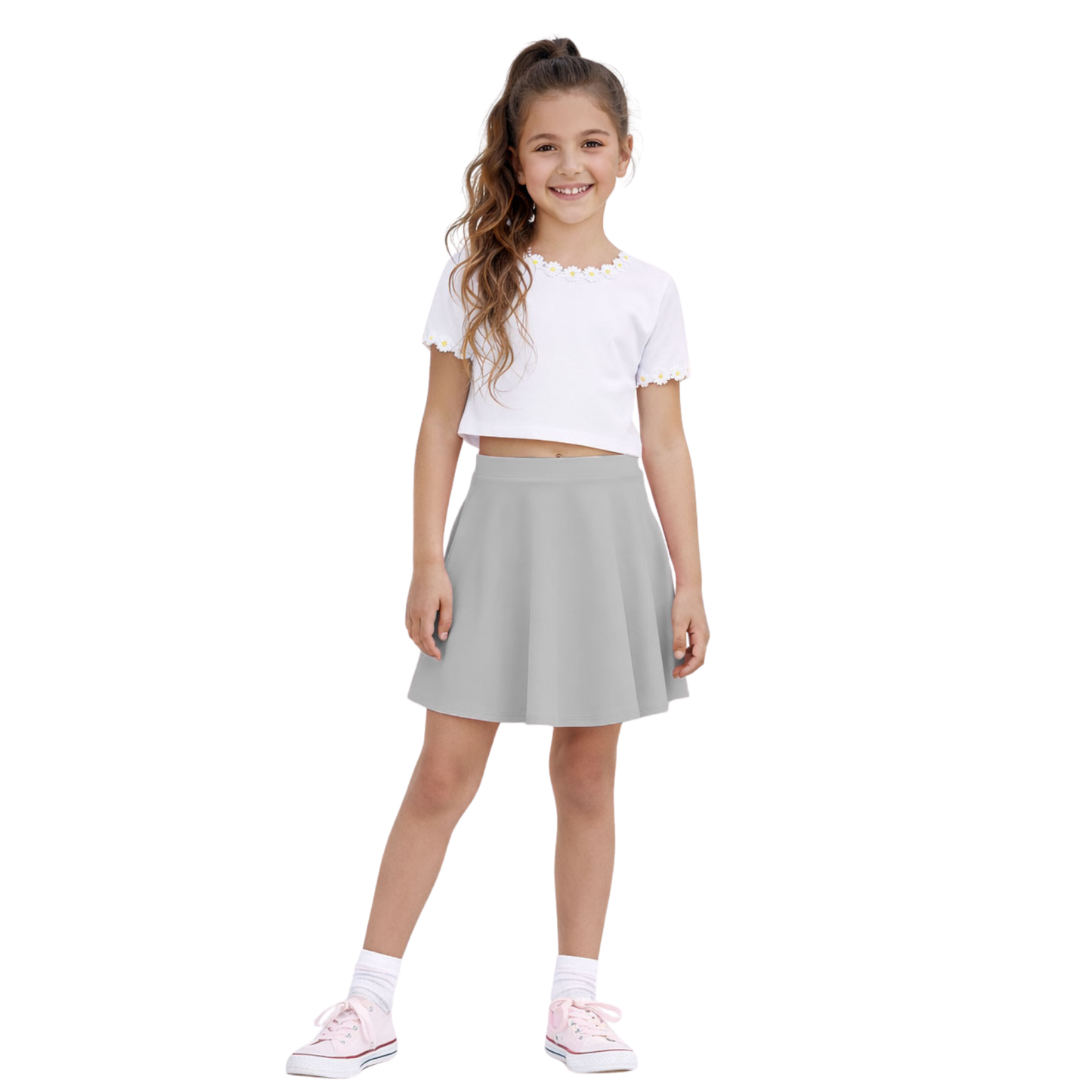 Girls High waist Skater Skirt