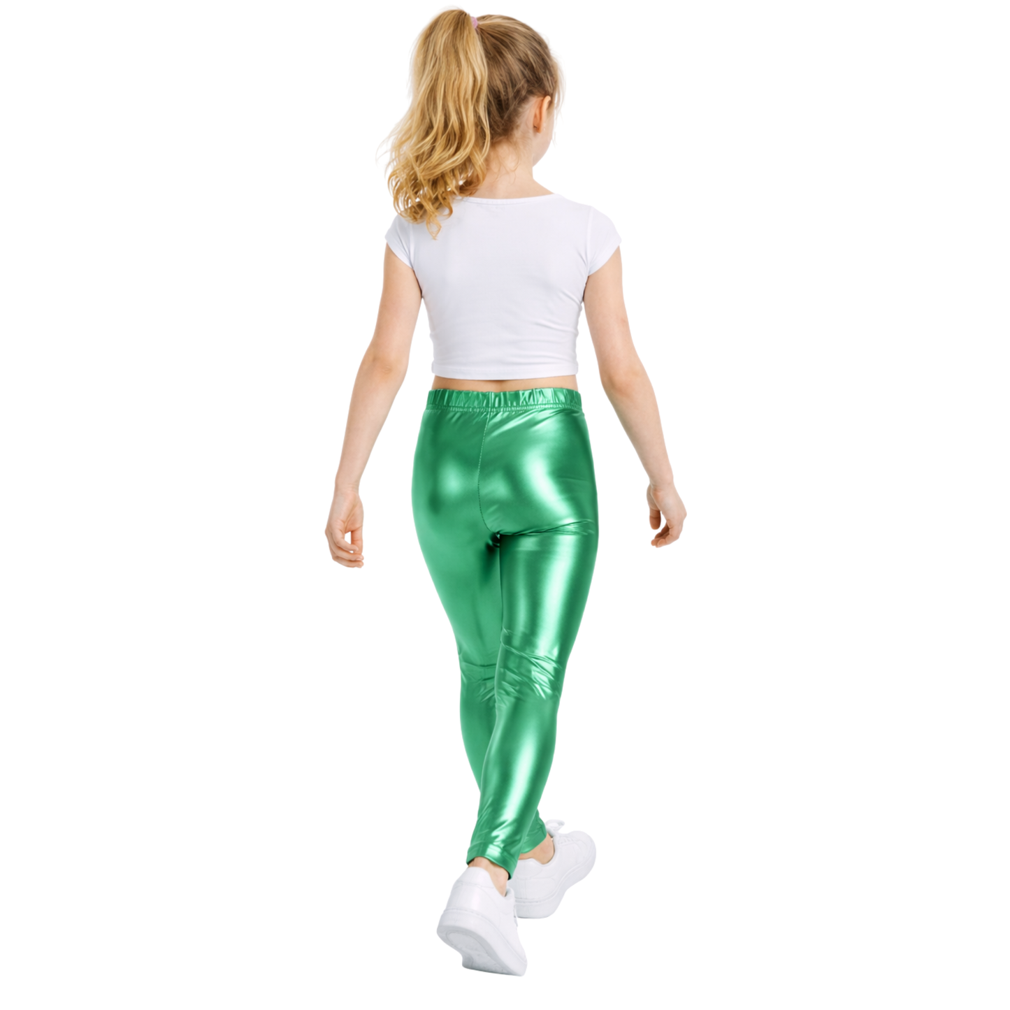 Kids Elasticated Metallic Leggings