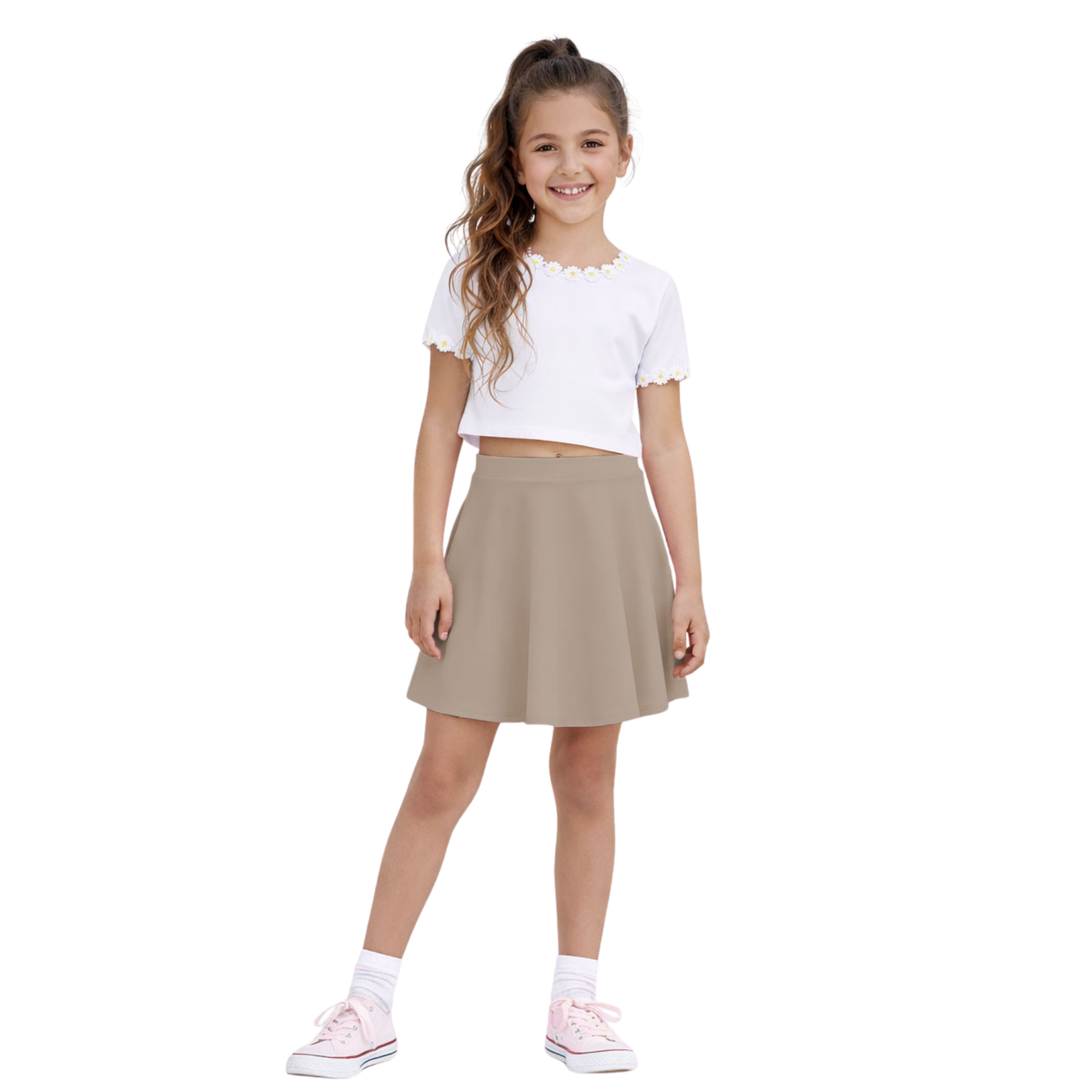 Girls High waist Skater Skirt