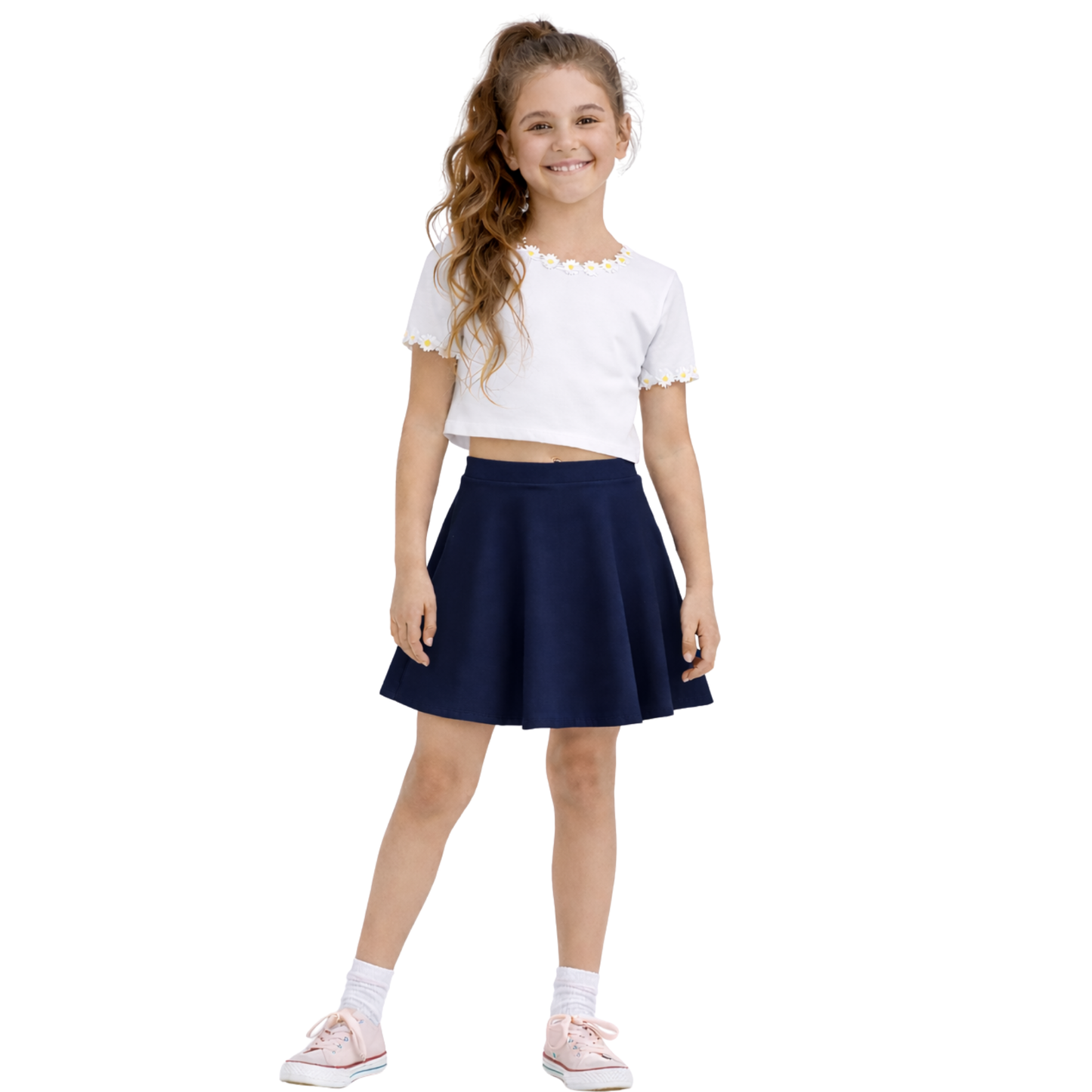 Girls High waist Skater Skirt