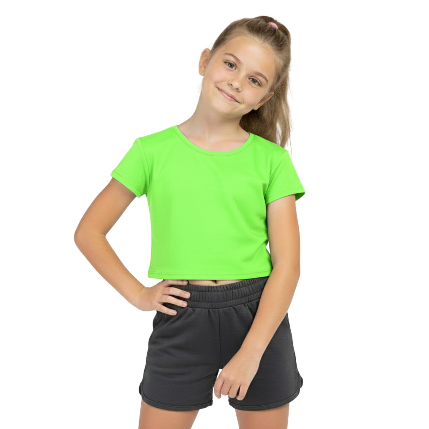 Girls Cape Sleeve Crop Top