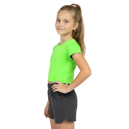 Girls Cape Sleeve Crop Top